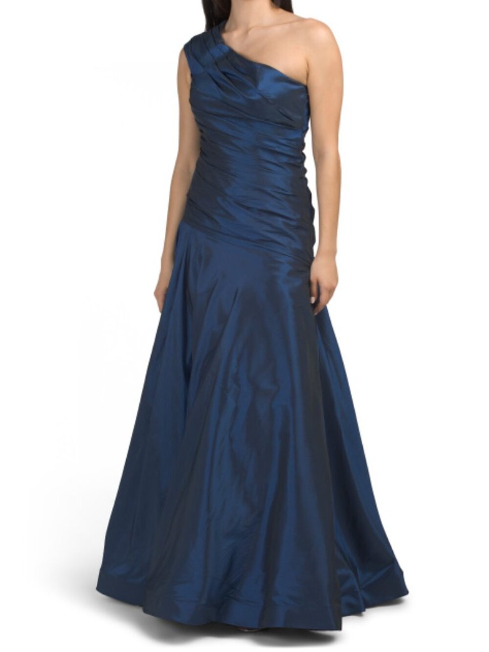 RENE BY RENE RUIZ One Shoulder Pleated Taffeta Gown